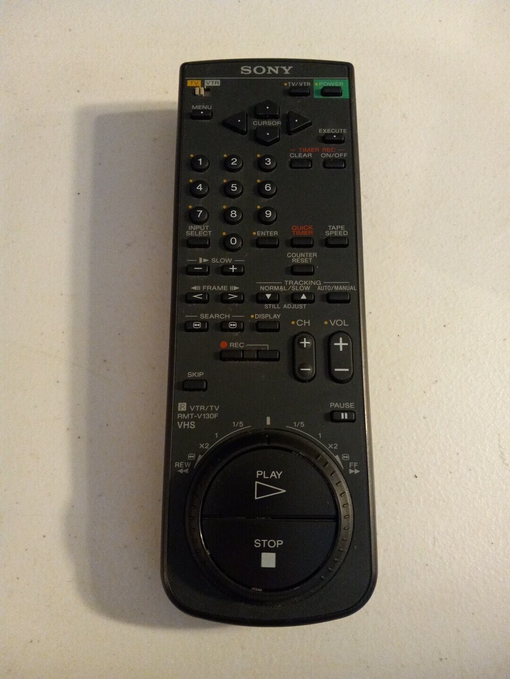 Sony RMT-V130F Genuine VCR VTR TV Remote Control Original SVO-1550 Untested